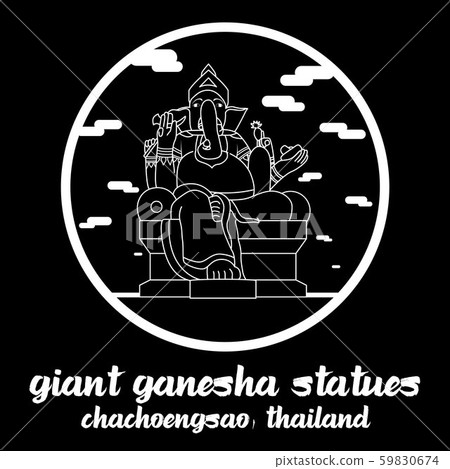 circle icon line giant ganesha stute. vector illustration 59830674