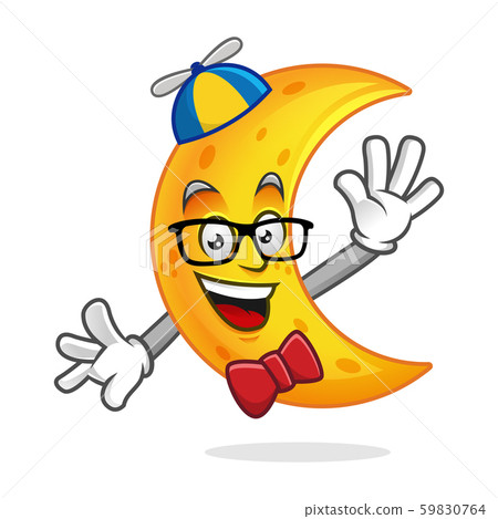 Nerd moon mascot, geek moon character, moon Nerd moon mascot, geek moon character, moon 59830764