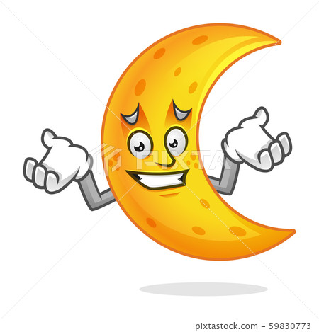 Confused moon mascot, error moon character, moon Confused moon mascot, error moon character, moon 59830773