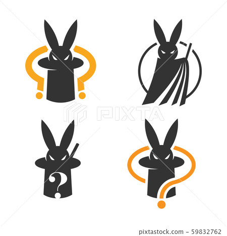 Set of mysterious magic rabbit logo or icon 59832762