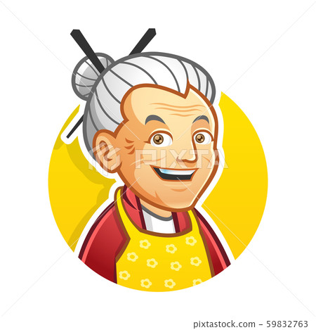 Grandma or granny mascot character logo design, 59832763