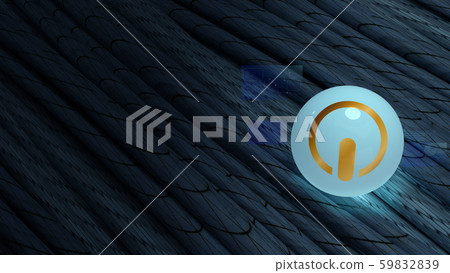 The gold start logo glass ball on black cables 3d rendering image for digital content. The gold start logo glass ball on black cables 3d rendering image for digital content. 59832839