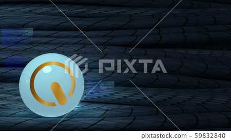 The gold start logo glass ball on black cables 3d rendering image for digital content. 59832840