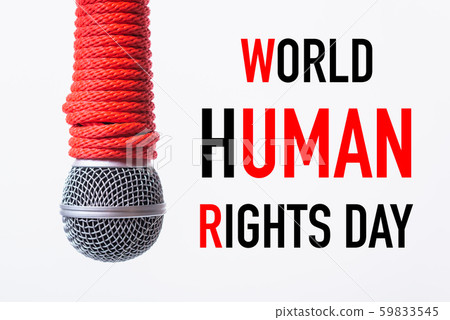 Rope on microphone with WORLD HUMAN RIGHTS DAY 59833545