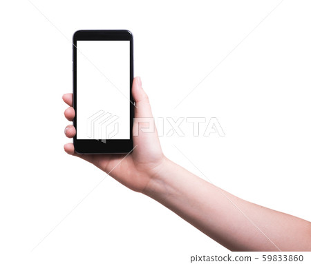 Female woman hand holding modern smartphone mobile 59833860