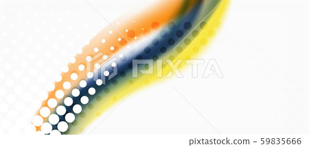 Trendy abstract wave blur pattern, multicolored lines on white background for wallpaper design Trendy abstract wave blur pattern, multicolored lines on white background for wallpaper design 59835666
