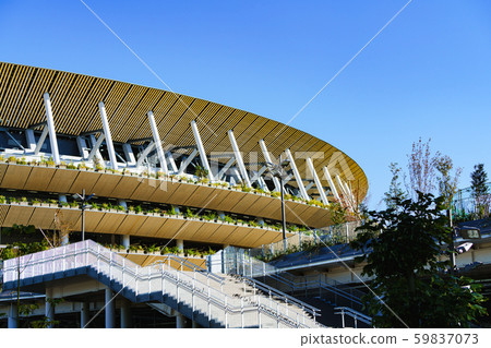 新國家體育場國家體育場景觀日本東京奧林匹克體育場陽光明媚的藍天竣工 59837073