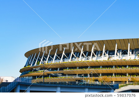 新國家體育場國家體育場景觀日本東京奧林匹克體育場陽光明媚的藍天竣工 59837076