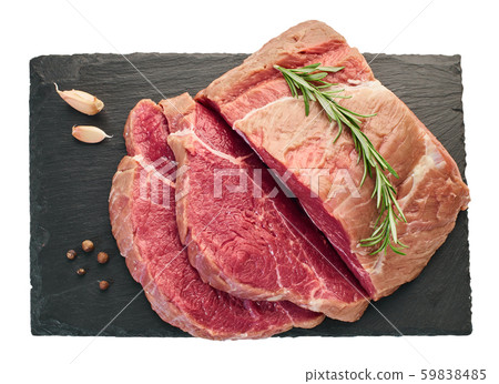 fresh raw meat on board 59838485