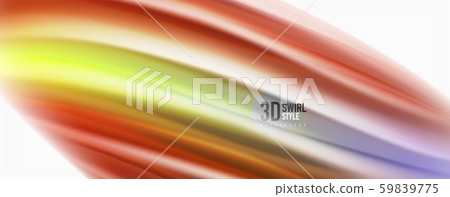 Modern Liquid color flow on white - colorful flow poster. Techno Wave Liquid shape in white color 59839775