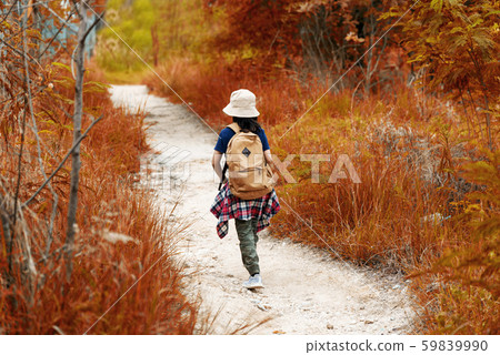 Student asian girl and traveler with backpack Student asian girl and traveler with backpack 59839990
