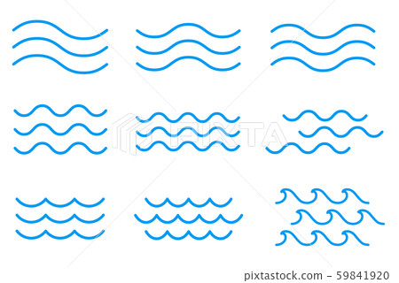 Line wave icon set pattern - Stock Illustration [59841920] - PIXTA