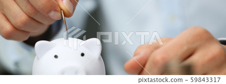 Hand businessman putting pin money 59843317