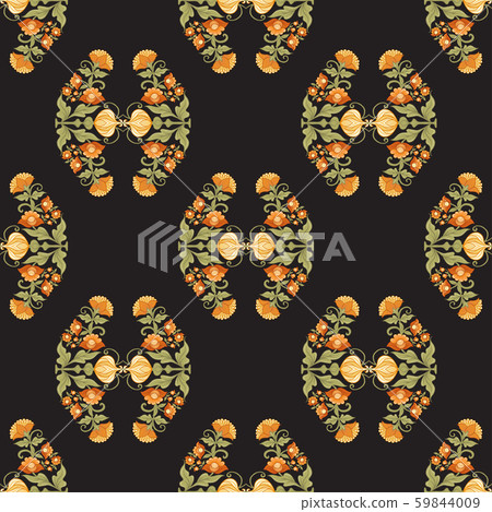 Tradition mughal motif, fantasy flowers. Tradition mughal motif, fantasy flowers. 59844009