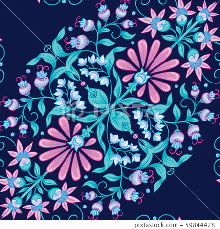 Tradition mughal motif, fantasy flowers 59844428