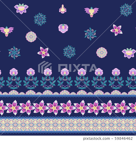 Seamless pattern with stylized ornamental flowers Seamless pattern with stylized ornamental flowers 59846462