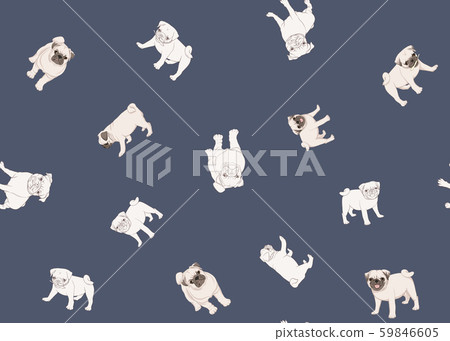 Seamless pattern, background with pug dogs.  59846605