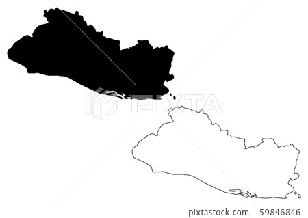 El Salvador map vector 59846846
