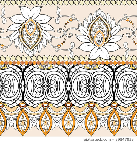 Seamless pattern, with traditional paisley. Seamless pattern, with traditional paisley. 59847032