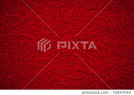 Red terry natural cotton towel background texture 59847049