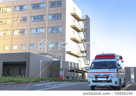 Hospital and ambulance 59848294