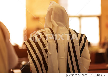 Orthodox ultra Orthodox Jew from a tallit in the synagogue Yom Kippur, Sukkot Orthodox ultra Orthodox Jew from a tallit in the synagogue Yom Kippur, Sukkot 59848357