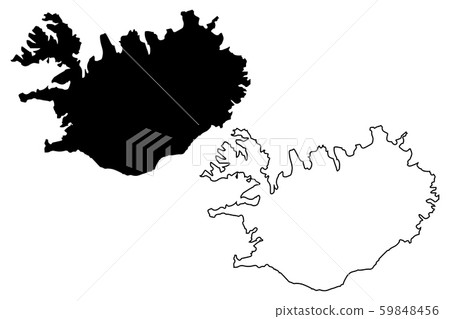 Iceland map vector - Stock Illustration [59848456] - PIXTA