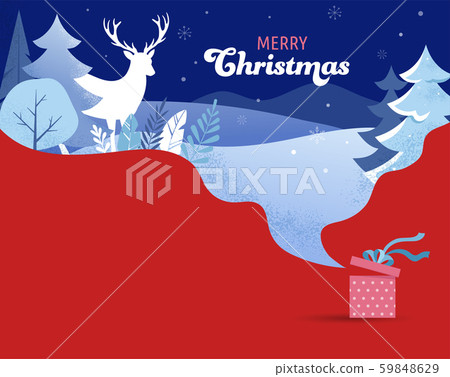 Winter Landscape Background. Christmas banner. Flat Vector Illustration Winter Landscape Background. Christmas banner. Flat Vector Illustration 59848629