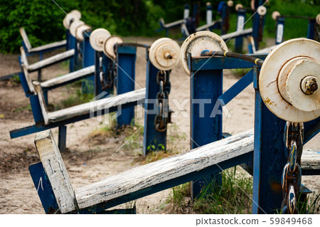 Weight at Gym in Hydropark openair. Kiev, Ukraine Weight at Gym in Hydropark openair. Kiev, Ukraine 59849468