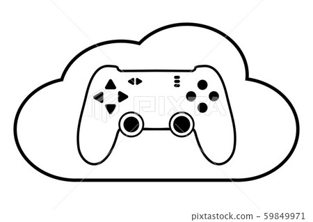 Cloud gaming concept. Modern gamepad. Connection to the cloud service. Future of mobile, pc, tablet Cloud gaming concept. Modern gamepad. Connection to the cloud service. Future of mobile, pc, tablet 59849971