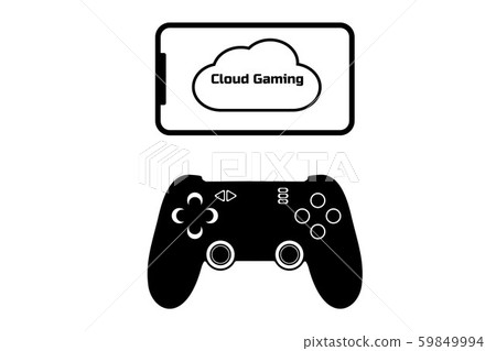 Cloud gaming concept. Modern smartphone and gamepad connected to the cloud service. Future of mobile 59849994