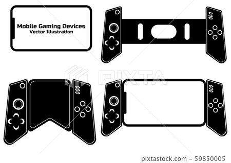 Modern mobile gaming smartphone with attached gamepad. Gadget for mobile gaming. New actual esport 59850005