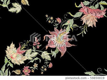 Fantasy flowers in retro, vintage, jacobean Fantasy flowers in retro, vintage, jacobean 59850019