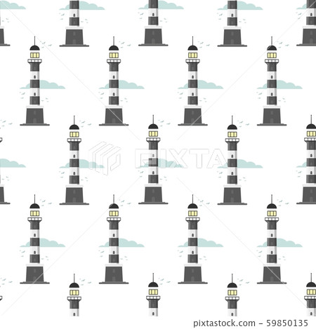 lighthouse seamless pattern on a white background lighthouse seamless pattern on a white background 59850135
