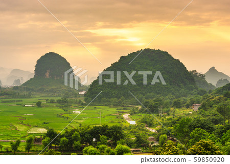 Guilin, China karst mountain landscape. 59850920