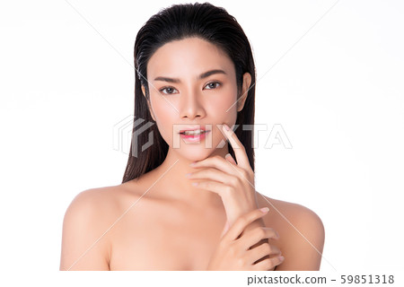 Beautiful Young Asian Woman with Clean Fresh Skin. Beautiful Young Asian Woman with Clean Fresh Skin. 59851318
