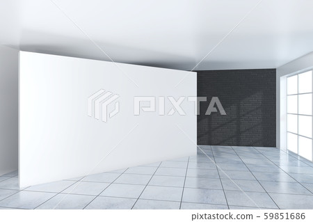 White billboard on blank interior background. Mock up, 3D Rendering White billboard on blank interior background. Mock up, 3D Rendering 59851686