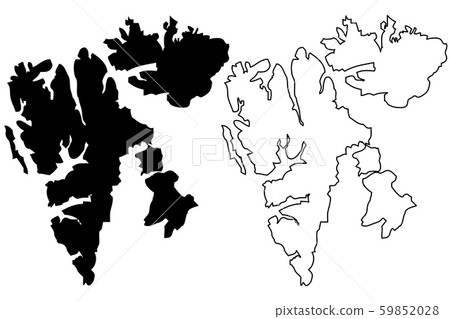 Island Svalbard map vector 59852028