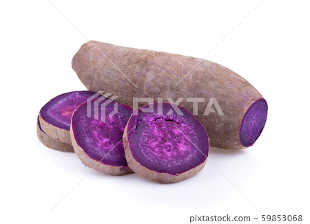 purple yams on isolated white background. full depth of field 59853068