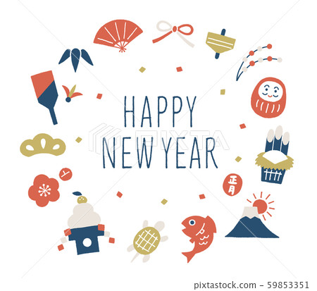 New Year sundries frame hand drawn 59853351