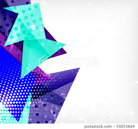 Modern origami card. Modern origami design element. Color geometric pattern. Abstract low-poly 59853684