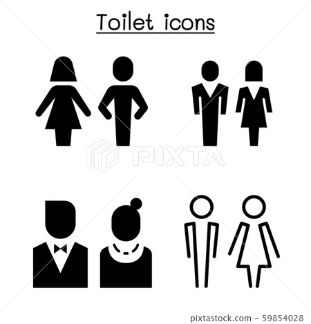 Toilet, restroom, bathroom symbol set in modern 59854028