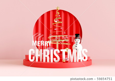 Merry Christmas background. 3D rendering. 59854751