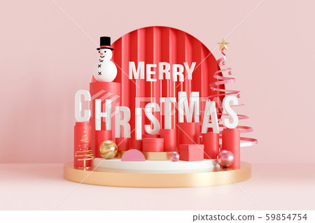 Merry Christmas background. 3D rendering. 59854754