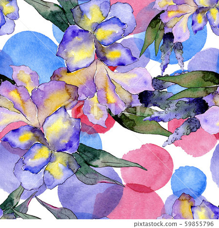 Bouquet floral botanical flowers. Watercolor background illustration set. Seamless background Bouquet floral botanical flowers. Watercolor background illustration set. Seamless background 59855796