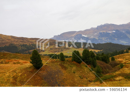 View of snow alp mountain landscape in autumn 59856134