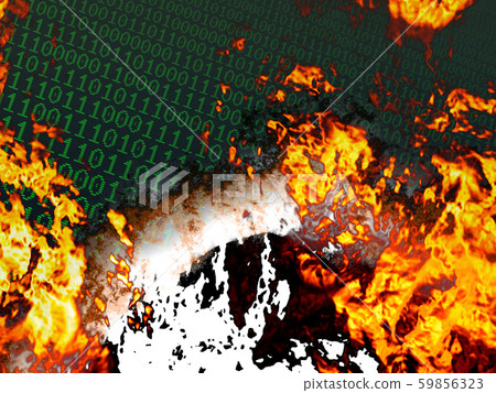 Burning binary background Burning binary background 59856323