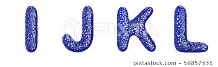 Realistic 3D letters set I, J, K, L made of blue plastic. Realistic 3D letters set I, J, K, L made of blue plastic. 59857335