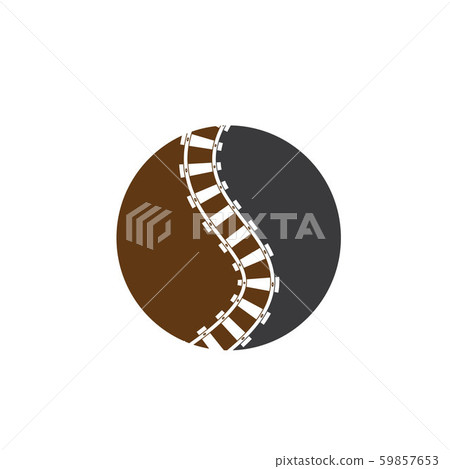 Train tracks vector icon design template