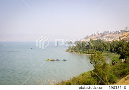 Panoramic view on Tiberias and Sea of Galilee - Panoramic view on Tiberias and Sea of Galilee - 59858348